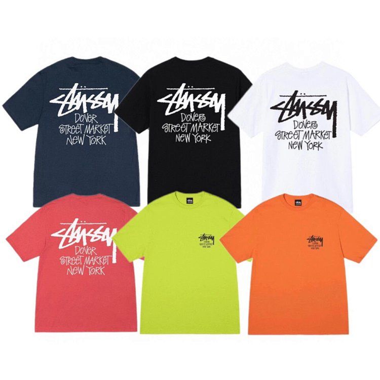 Stussy city limited series summer letters printed short-sleeved shirts men and women body shirt couple clothing