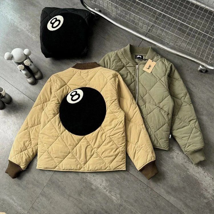 Stussy High Street West Coast Vintage Style Black Eight Cotton Jacket
