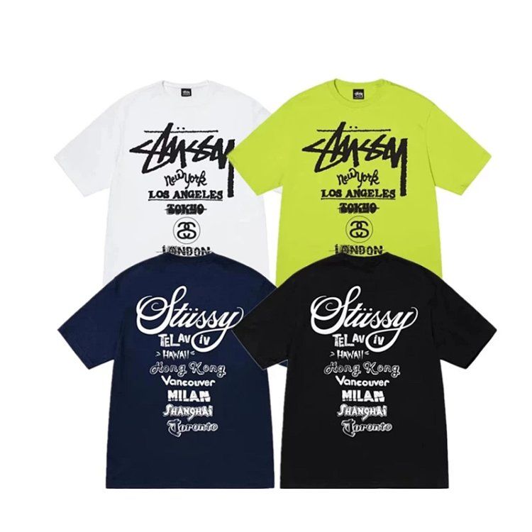 Stussy short-sleeved men's and women's couples loose trend cotton body shirts