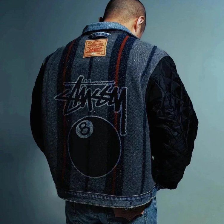 Stussy&Levi's Co-branded Steel Print Reversible Jacket Top