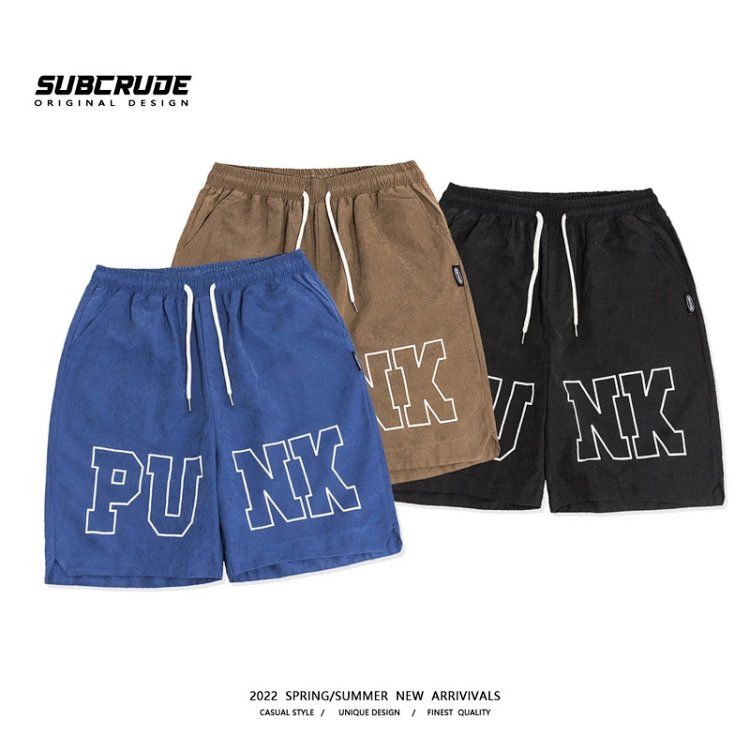 subcrude shorts hip-hop print large letter logo versatile fashion midriffs