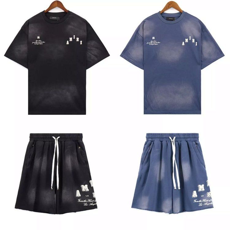 Tide do old washed niche high street short-sleeved casual retro shorts loose shirt men's and women's suit