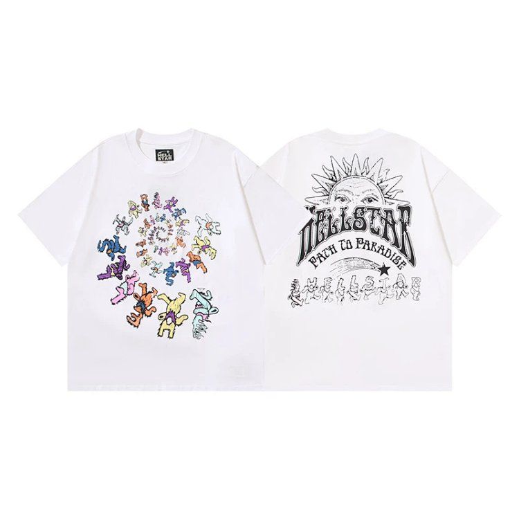Tide printed short-sleeved high-street hip-hop graffiti street shirt men and women tide