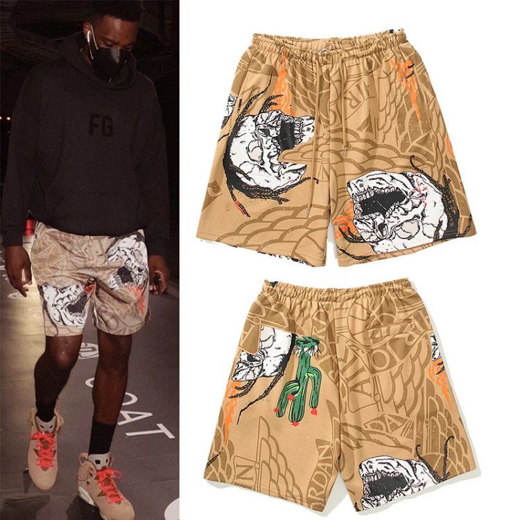 Tide TravisScott co-branded CactusJack skull cactus shorts