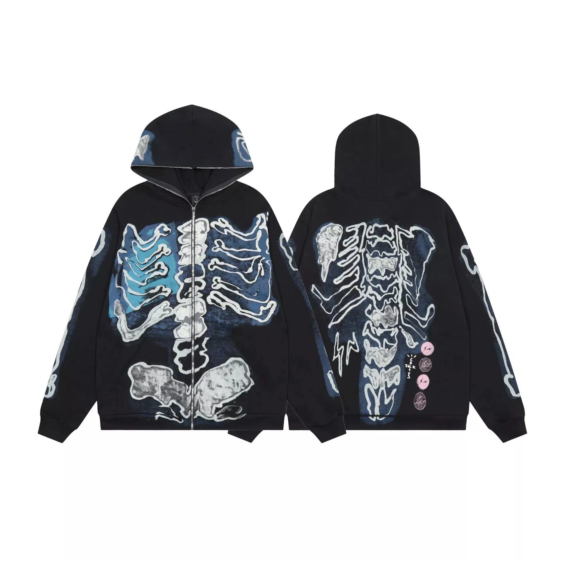 TravisScott Skull & Bones Padded Hoodie Sweatshirt