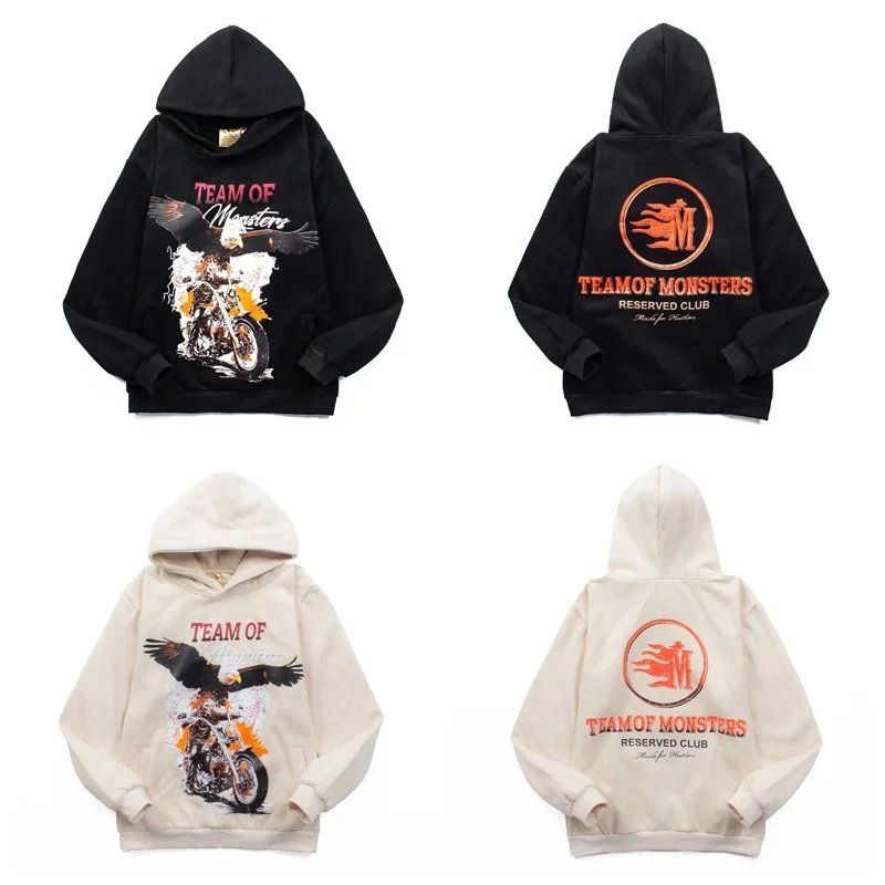 travisscott vintage motorcycle eagle hooded sweatshirt